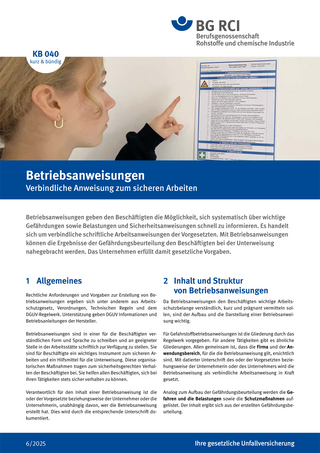 KB 040 Betriebsanweisungen