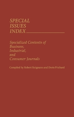 Special Issues Index - Doris Prichard, Robert Sicignano