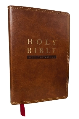 NKJV Super Giant Print New Testament, Brown Leathersoft, Red Letter, Comfort Print (Thumb Indexed)