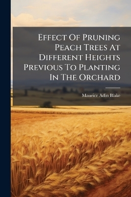 Effect Of Pruning Peach Trees At Different Heights Previous To Planting In The Orchard - Maurice Adin Blake