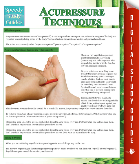 Acupressure Techniques (Speedy Study Guides) - Speedy Publishing
