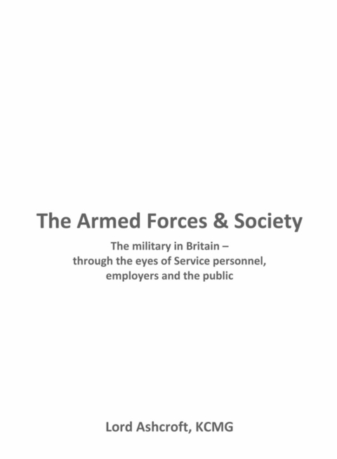Armed Forces and Society -  Michael Ashcroft