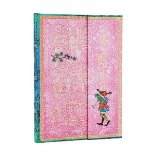 Astrid Lindgren, Pippi Longstocking (Embellished Manuscripts Collection) Midi Lined Hardcover Journal (Wrap Closure)