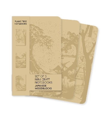 Japanese Woodblocks Set of 3 Mini Craft Notebooks - 