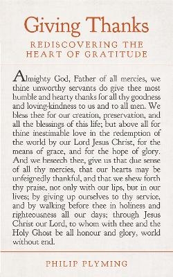 Giving Thanks - Philip Plyming