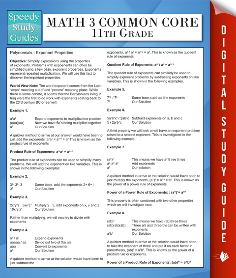 Math 3 Common Core 11th Grade (Speedy Study Guides) - Speedy Publishing