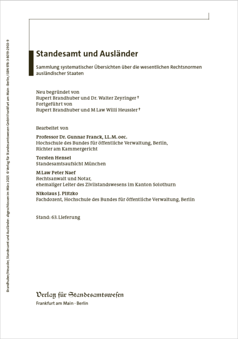 Standesamt und Ausl&auml;nder - Rupert Brandhuber, Willi Heussler, Torsten Hensel, Gunnar Franck