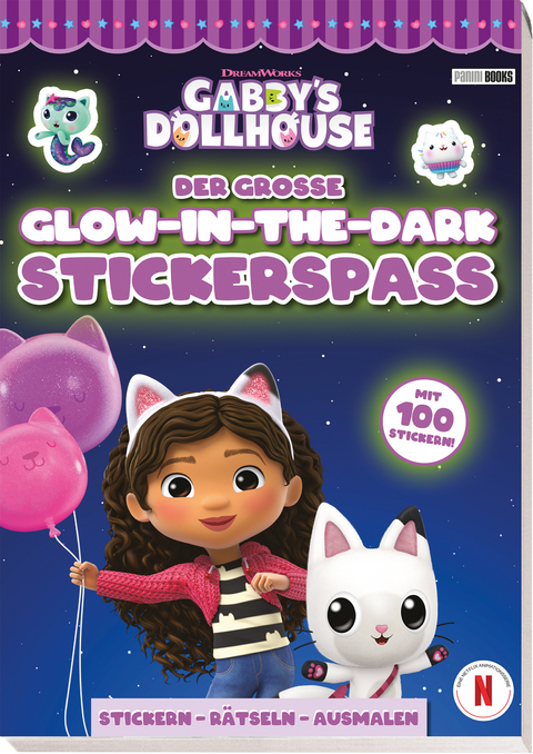 Gabby's Dollhouse: Der gro&szlig;e Glow-in-the-Dark-Stickerspa&szlig;: Stickern - R&auml;tseln - Ausmalen -  Panini