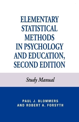 Elementary Statistical Methods in Psychology - Paul J. Blommers, Robert A. Forsyth