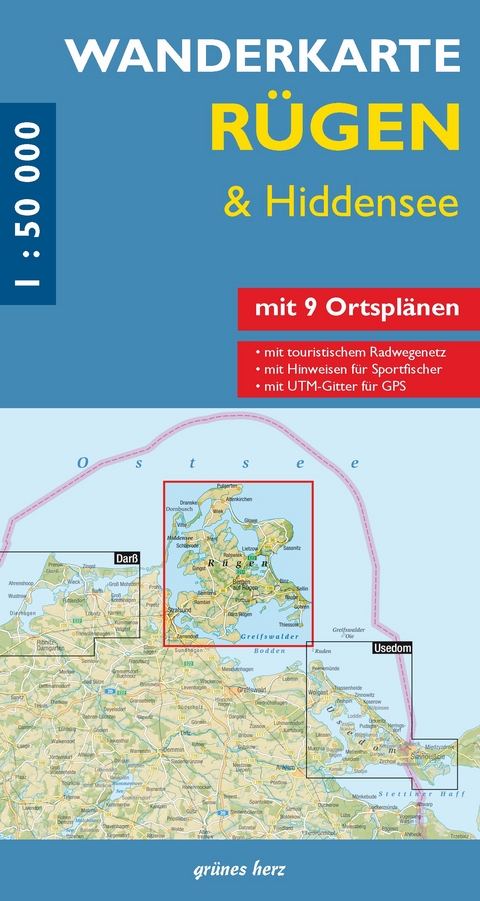 Wanderkarte R&uuml;gen & Hiddensee
