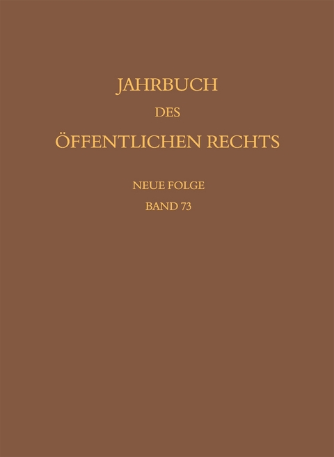 Jahrbuch des &ouml;ffentlichen Rechts der Gegenwart. Neue Folge - 