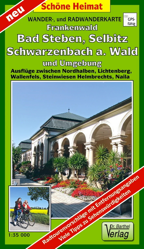 Wander- und Radwanderkarte Naturpark Frankenwald, Bad Steben, Selbitz, Schwarzenbach a. Wald und Umgebung