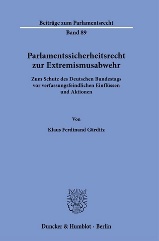 Parlamentssicherheitsrecht zur Extremismusabwehr