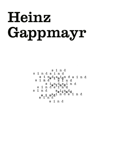 Cahier 001: Heinz Gappmayr - Gaby Gappmayr