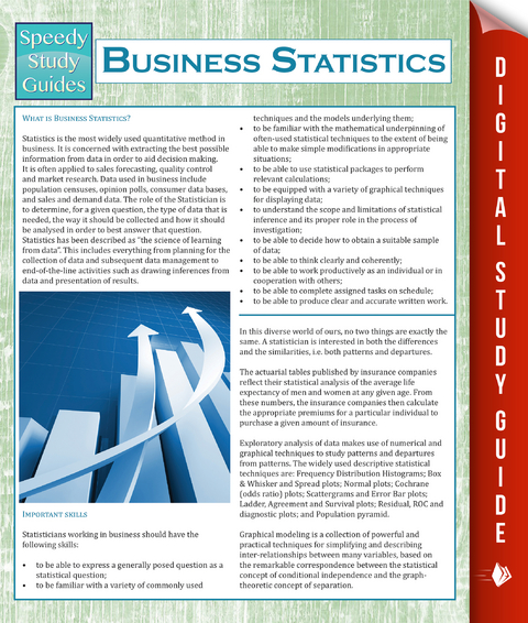 Business Statistics (Speedy Study Guides) - Speedy Publishing