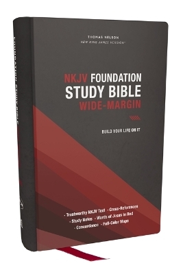NKJV Foundation Study Bible, Wide-Margin, Black Hardcover, Red Letter -  Thomas Nelson