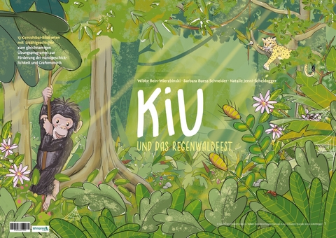 15 Kamishibai-Bildkarten mit Erzählgeschichte zum gleichnamigen Bewegungsförderprogramm «Kiu und das Regenwaldfest» - Wibke Bein-Wierzbinski, Barbara Buess Schneider, Natalie Jenni-Scheidegger