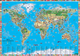 Weltkarte f&uuml;r Kinder, 1:22.000.000, Poster metallbest&auml;bt, freytag & berndt
