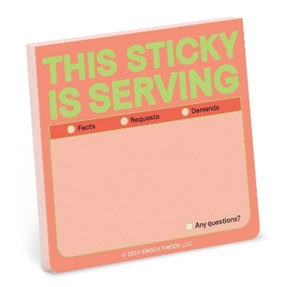 Knock Knock This Sticky Is Serving Sticky Note (Pastel Version)