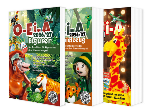 Das O-Ei-A 3er Bundle 2026/27 - O-Ei-A Figuren, O-Ei-A Spielzeug und O-Ei-A Spezial im 3er-Pack mit rund 7,00 &euro; Preisvorteil gegen&uuml;ber Einzelkauf! - 