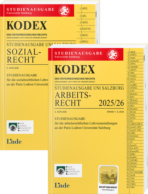 KODEX-Paket Studienausgabe Arbeits- und Sozialrecht Salzburg 2025/26 - 