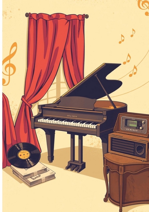 Notenheft Piano: DIN A5 Notenlinienheft | 100 Seiten mit 12 Notenzeilen / Systeme pro Blatt | Papier 90g/m&sup2; | Musikheft mit Notenlinien - Jakob Welik