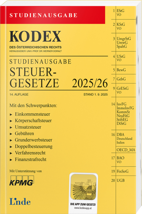 KODEX Studienausgabe Steuergesetze 2025/26 - 
