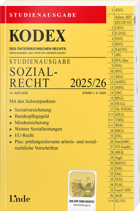 KODEX Studienausgabe Sozialrecht 2025/26 - 