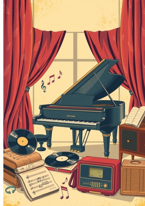 Notenheft Piano: DIN A5 Notenlinienheft | 100 Seiten mit 12 Notenzeilen / Systeme pro Blatt | Papier 90g/m&sup2; | Musikheft mit Notenlinien - Jakob Welik