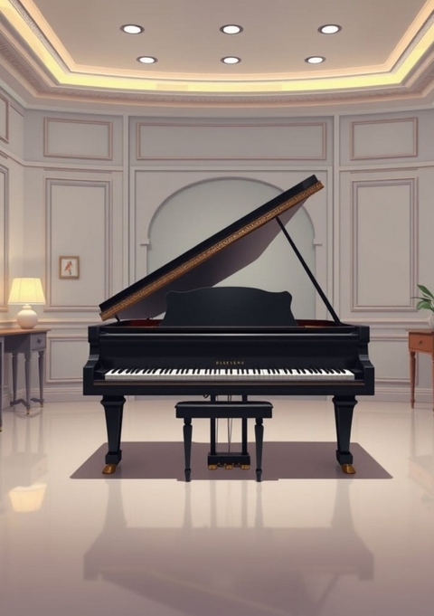 Notenheft Piano: DIN A5 Notenlinienheft | 100 Seiten mit 12 Notenzeilen / Systeme pro Blatt | Papier 90g/m&sup2; | Musikheft mit Notenlinien - Jakob Welik