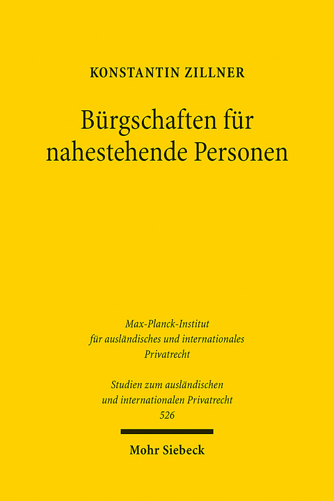 B&uuml;rgschaften f&uuml;r nahestehende Personen - Konstantin Zillner