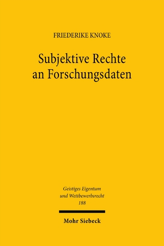 Subjektive Rechte an Forschungsdaten