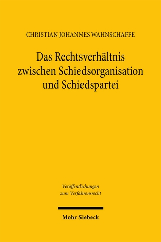 Das Rechtsverhältnis zwischen Schiedsorganisation und Schiedspartei