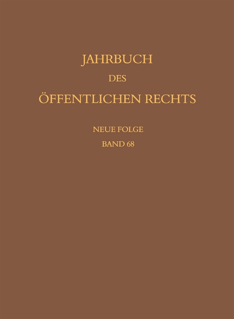 Jahrbuch des &ouml;ffentlichen Rechts der Gegenwart. Neue Folge - 