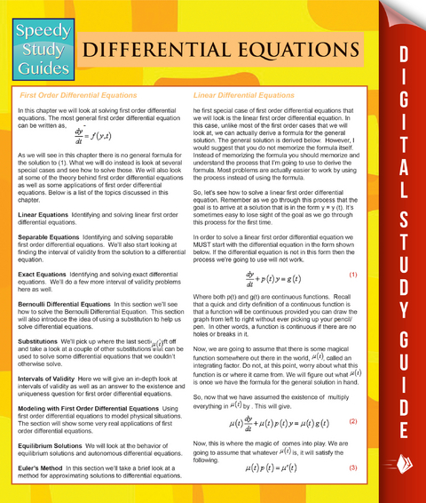 Differential Equations (Speedy Study Guides) - Speedy Publishing