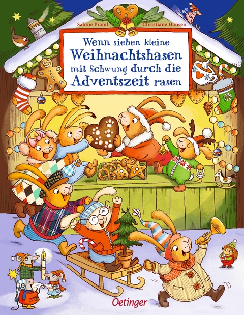 Wenn sieben kleine Weihnachtshasen mit Schwung durch die Adventszeit rasen - Sabine Praml