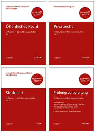 PAKET: Prüfungsvorbereitung + Einführung in die Rechtswissenschaften Tl. I + Tl. II + Tl. III