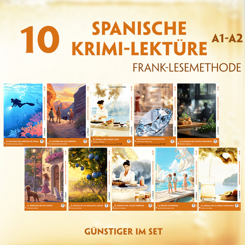 10 Spanische Krimi-Lektüre A1-A2 (10 Bücher + Audio-Online) - Elena Vallejo