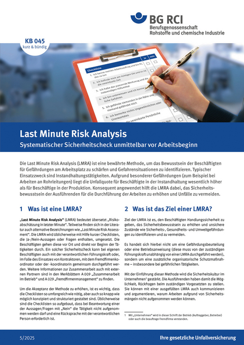 KB 045 Last Minute Risk Analysis