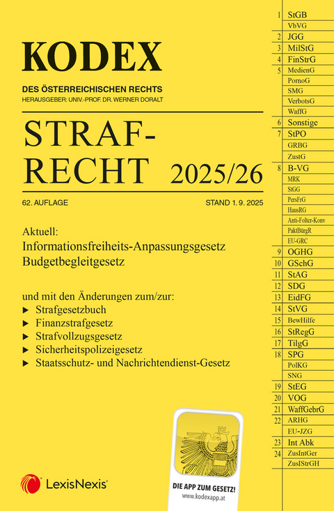 KODEX Strafrecht 2025/26 - inkl. App - 