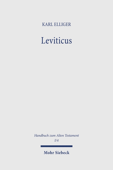 Leviticus - Karl Elliger