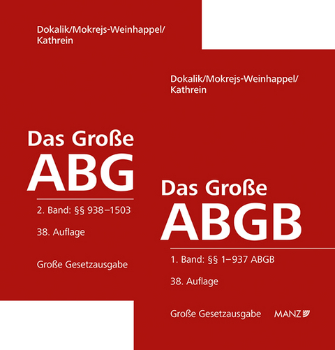 Das Große ABGB 2 Bände im Schuber - Dietmar Dokalik, Georg Kathrein, Klaus Mayr, Caroline Mokrejs-Weinhappel, Ulrich Pesendorfer, Stefan Schwab, Johannes Stabentheiner, Thomas Traar