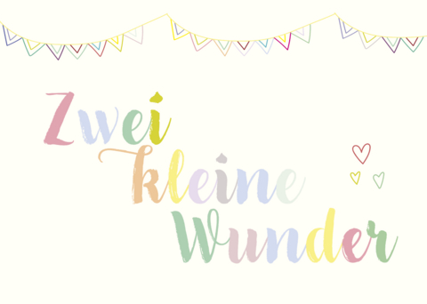 "Zwei kleine Wunder" Babykarte Zwillinge