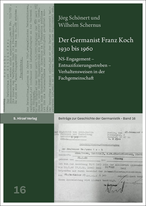 Der Germanist Franz Koch 1930 bis 1960 - J&ouml;rg Sch&ouml;nert, Wilhelm Schernus