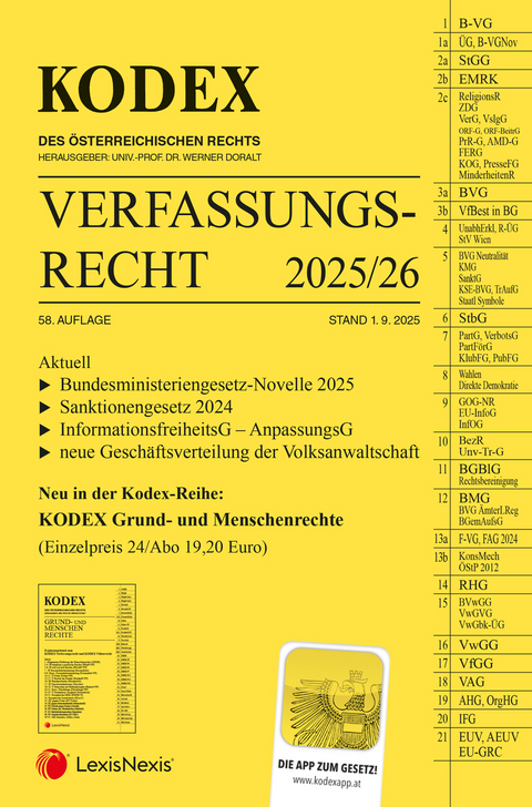 KODEX Verfassungsrecht 2025/26 - inkl. App - 