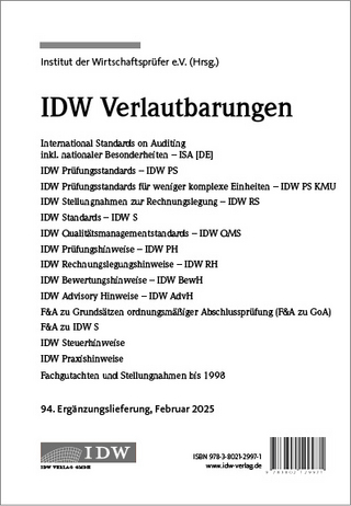 IDW Verlautbarungen 94. Ergänzungslieferung Februar 2025