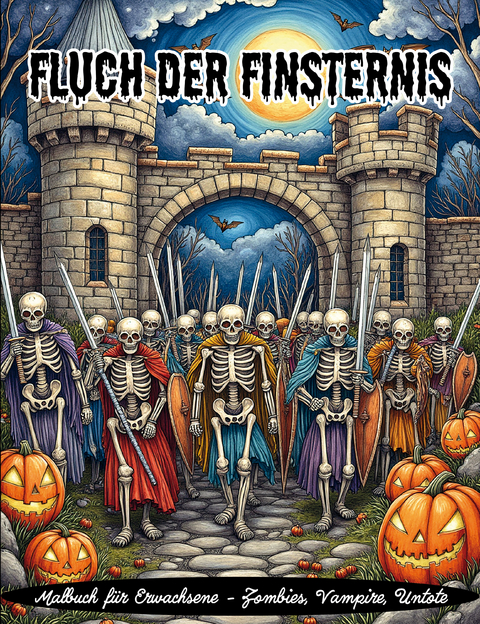 Fluch der Finsternis - Malbuch für Erwachsene - Halloween, Vampire, Untote, Zombies - Nanja Holland