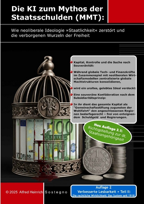 Die KI zum Mythos der Staatsschulden (MMT): Wie neoliberale Ideologie &raquo;Staatlichkeit&laquo; zerst&ouml;rt und die verborgenen Wurzeln der Freiheit - Alfred Heinrich S o s t e g n o