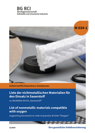 M 034-1 - Liste der nichtmetallischen Materialien für den Einsatz in Sauerstoff zu Merkblatt M034 