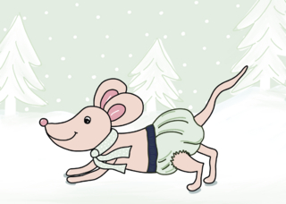 Grußkarte Weihnachten Maus